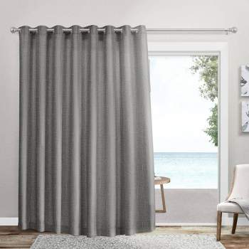 108x96 Loha Patio Grommet Top Single Curtain Panel Light Gray