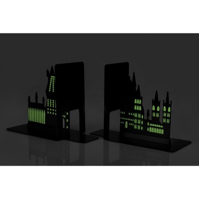 Harry Potter Hogwarts Castle Black Metal Glow-in-the-Dark Bookends