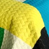 Slickblue Handmade Patchwork Quilt Set with Shams, 100% TC Fabric, Vermicelli Quilted, Multicolor 1/2, 3 Piece - 3 of 4