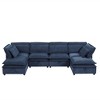 124" U-Shaped Modular Sectional Sofa Bed with Storage - 2 of 4