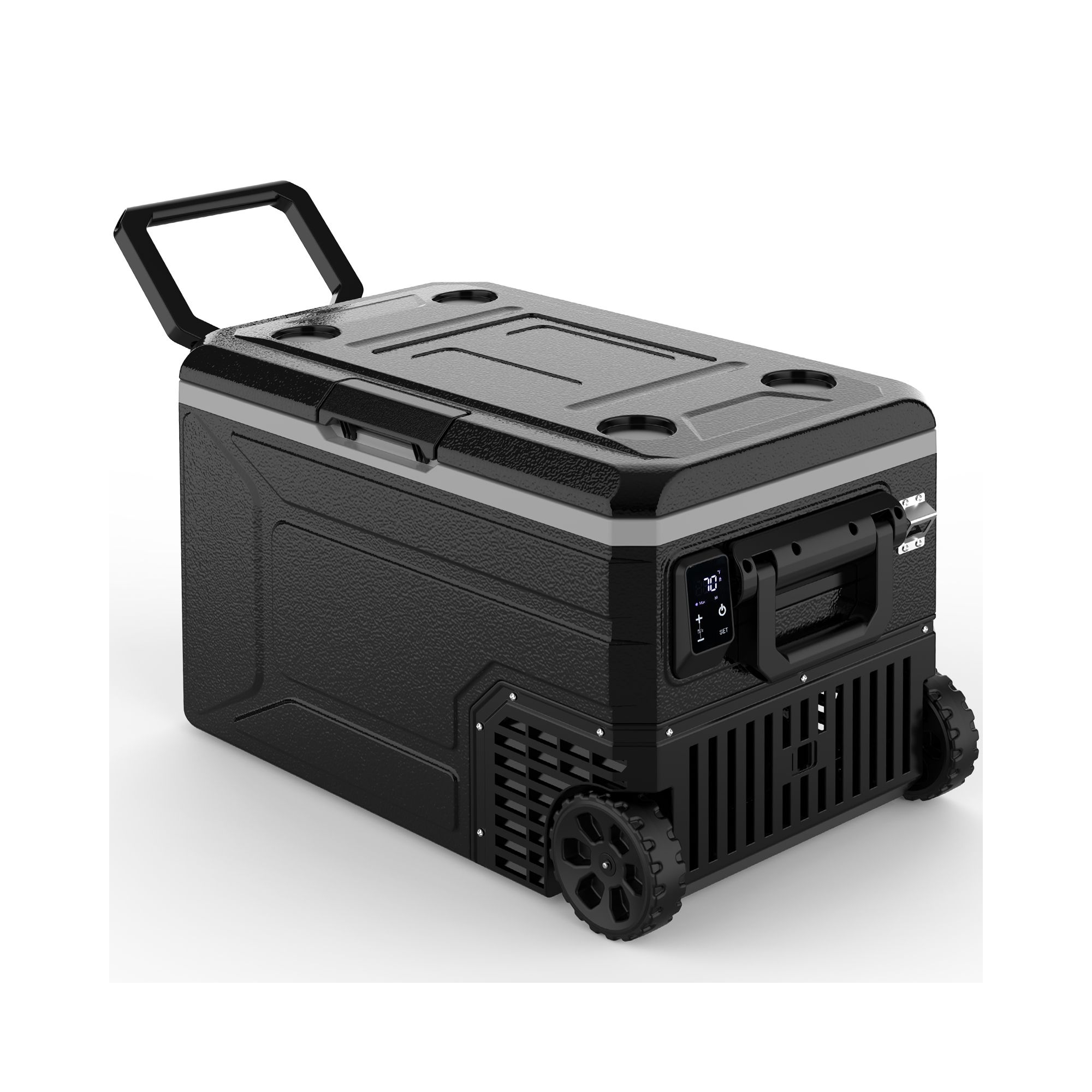 Kismile 64L/94 Cans Electric Cooler, 12V/24V Portable Freezer Car Fridge, -20°C to 20°C Single Zone Mini Freezer, AC/DC Power