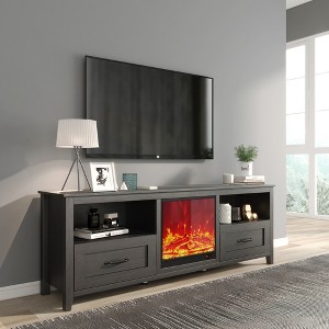 70 Inch Modern TV Stand with 2 Drawers and 4 Storage Shelves, Wood Media Console Cabinet for Living Room, Bedroom, Entertainment Center - 1 of 4