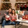 Christmas Decorations Pillow Covers 18x18 Set of 4, Red White Buffalo Plaid Cushion Cases with Snowman - 4 of 4