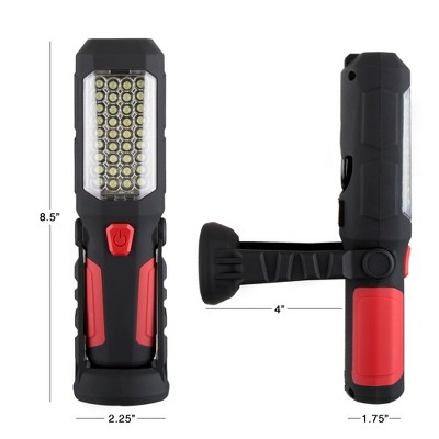 Black LED Tactical Flood Flashlight with Magnetic Swivel Base
