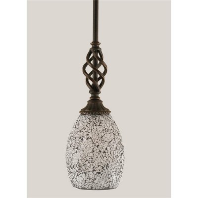 Toltec Lighting Elegante 1 - Light Pendant in  Dark Granite with 5" Black Fusion Shade