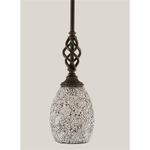 Toltec Lighting Elegante 1 - Light Pendant in  Dark Granite with 5" Black Fusion Shade - 1 of 1