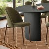 Modern Dining Set for 6,Oval 79" Black Dining Table & Upholstered Armless Dining Chair with Walnut Metal Legs for Dining Room,Farmhasue-Tanpinhause - 3 of 4