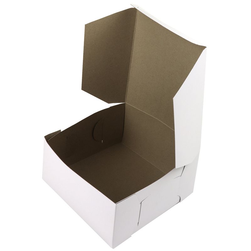 O'Creme One Piece White Cake Box, 8" x 8" x 4" High, Pack of 100, 2 of 3