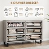 Modern 6-Drawer Dresser, Slim Wooden Chest of Drawers with Sturdy Metal Legs, Space-Saving Storage Organizer for Bedroom, Nursery, Apartment - 3 of 4