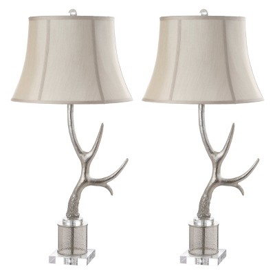 silver antler table lamp