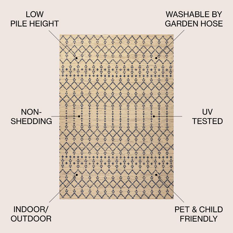 Ourika Moroccan Geometric Textured Weave Indoor/Outdoor Area Rug - JONATHAN Y, 3 of 14