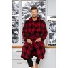 ADR Men's Robe, Plush Fleece Hooded Bathrobe Man, Long Warm Cozy Bath Robe Man - 2 of 4
