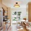 PAKOKULA 1-Light Rattan Dome Semi-Flush Mount Ceiling Light, Dimmable, Farmhouse and Modern Industrial Lighting - 3 of 4