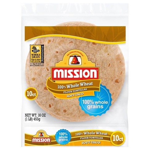 Mission 100% Whole Wheat Medium Flour Tortillas - 16oz/10ct - image 1 of 4