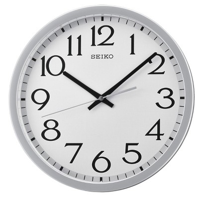 Seiko 12" Easy Read Wall Clock with Quiet Sweep Second Hand - Silver