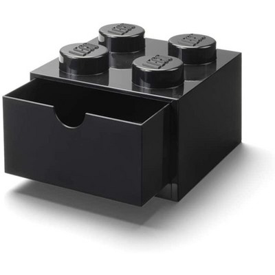 Room Copenhagen LEGO Desk Drawer 4 Knobs Stackable Storage Box | Black