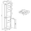 68" Tall Corner Cabinet, 3 Tier Freestanding Bar Storage Cabinet, Corner Bathroom Cabinet,  Kitchen Pantry Cabinet for Living Room Bathroom - 3 of 4