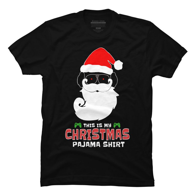 Men's Design By Humans This Is My Christmas Pajama Shirt Gamer Video Game Santa By TELO213 T-Shirt, 1 of 5