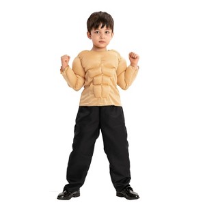 Joyfy Halloween Muscle Costume Kids, Body Builder Costume Shirt Kids Boys Suit for Halloween Dressup Party - 1 of 4