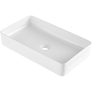VEVOR Rectangle Vessel Sink, 24" x 13.8" Bathroom Vessel Sink Countertop, White Ceramic Bathroom Sinks Above Counter, Modern Style, White - 1 of 4