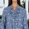 Anna-Kaci Women's Plus Size Shirts Casual Loose Long Sleeve Button Down Floral Print Hollow Blouse Tops - 4 of 4