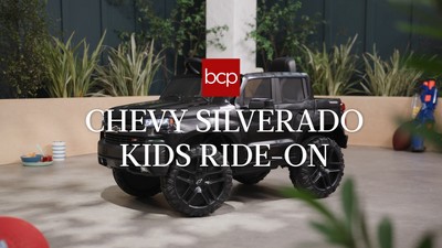 Blue 12V Chevrolet Silverado Ride-On Truck with Remote Control