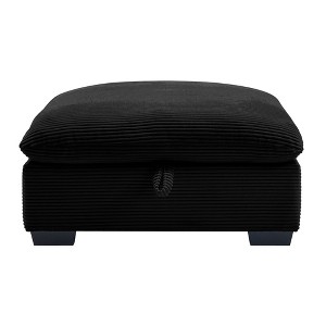 PAGED Corduroy Fabric Ottoman with Storage, Modern Accent Chair with High-density Foam Cushion, Storage Bench for Living Room, Bedroom - 1 of 4