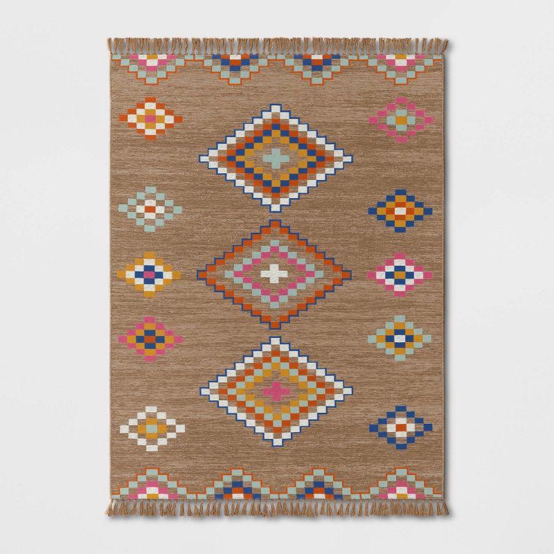 Southwest Tapestry Rectangular Woven Outdoor Area Rug Multicolor Brights - Threshold™, 1 of 6