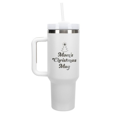 100 North Mom's Christmas Mug Love Tree Wrap-Around 40 Oz. Stainless Steel Water Bottle Coffee Mug, Spill & Leak Resistant, Travel Tumbler with