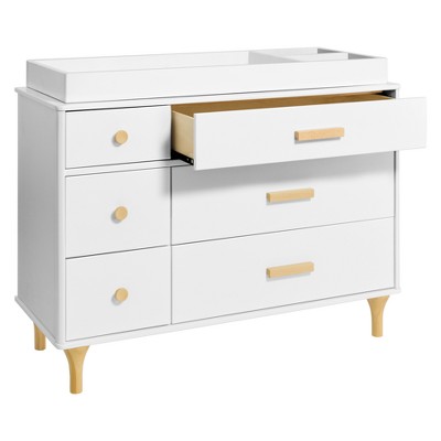 Lolly 6-Drawer Double Dresser in White and Natural
