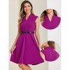 INSPIRE CHIC Women's V Neck Wear to Work Sleeveless Flare Knee Length Dresses - 2 of 4