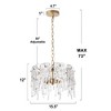 LNC Eternal 3-Light 15.5" Glam Drum Small Chandelier, Matte Gold with Textured Glass - 3 of 4