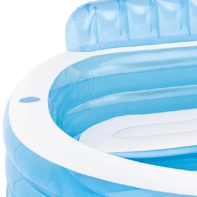 Intex Swim Center Inflatable Family Lounge Pool with Built In Bench and 8' Cover, 6 of 8