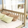 Okak Twin/Full Size Bed Frame with Canopy-Style Top & Guardrails, Modern Floor Bed with Fence for Toddlers/Kids Bedroom - 4 of 4