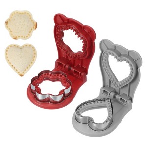 Unique Bargains PP Flower/Heart Shape Crustless Sandwich Cookie Cutters 2 Pcs - 1 of 4