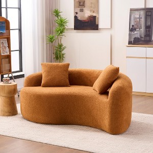 Hrinhom 66.9" W Chenille Loveseat Sofa,Full Compression Sofa With Pillows, No Assembly - 1 of 4