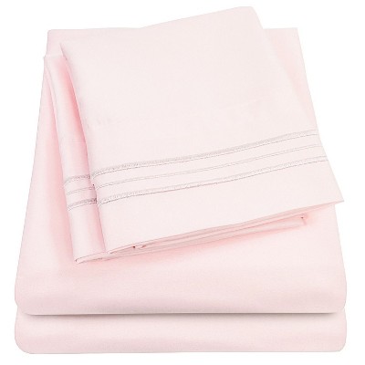 Pale Pink Twin Deep Pocket Microfiber Sheet Set