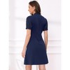 INSPIRE CHIC Women's Bow Tie Keyhole Neck Puff Sleeve Elegant Work Dress - 3 of 4