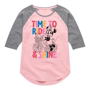 Girls' - Disney - Time To Ride and Shine Shirt Tail Raglan Graphic T-shirt - 1 of 3
