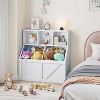 Kids Toy Storage Organizer with Bookshelf, 3-Tier Toy Shelf & 2 Storage Bins for Nursery, Playroom, Bedroom - 4 of 4
