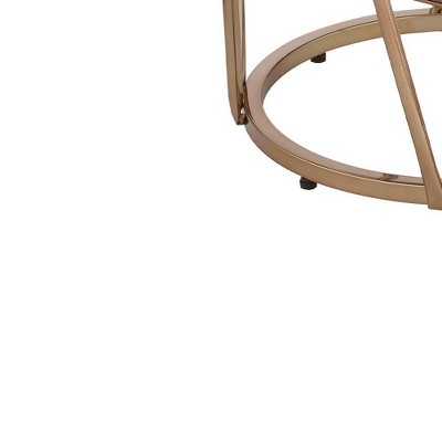 22" Cicatrix Round End Table in Faux Black Marble and Champagne Gold