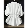 TIME HOLLOW Chiffon Pleated Polo Collar Blouse - 2 of 3