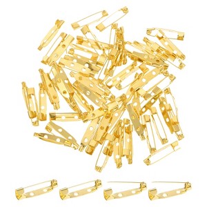 Unique Bargains Durable Multipurpose Iron Badge Brooch Pin Backs Safety Clasp 60 Pcs - 1 of 4