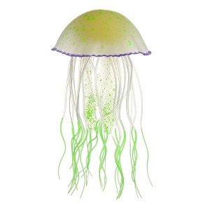 Unique Bargains Silicone Fish Tank Jellyfish Decoration with Suction Cup 3.2"x5.9" - 1 of 4