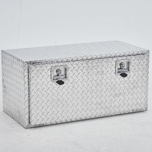 Aluminum Underbody Truck Box 36 x 18 x 17 Inch with T-Handle Latch Waterproof Truck Storage Organizer Chest For Pick Up RV Trailer Silver - 1 of 4