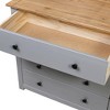 vidaXL Rustic Side Cabinet with 4 Drawers - Gray Wood Panel, Farmhouse Pine Panama Range Stand - Perfect for Home or Office - 4 of 4
