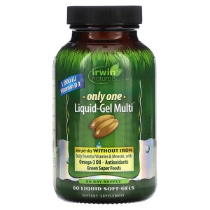 Irwin Naturals Only One, Liquid-Gel Multi, Without Iron, 60 Liquid Soft-Gels - 1 of 4