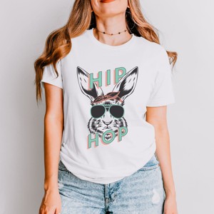 Simply Sage Market Green Hip Hop Bunny Short Sleeve Tee - 1 of 4