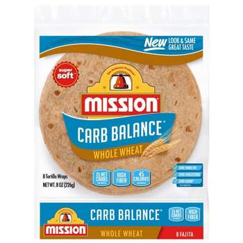 Mission Carb Balance Fajita Size Whole Wheat Flour Tortillas - 8oz/8ct