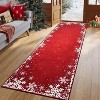TackView Christmas Rug, Washable Floor Carpet Xmas Snowflake Decorative Indoor Throw Rug, Non-Slip Area Rug for Hallway, Kitchen - 3 of 4